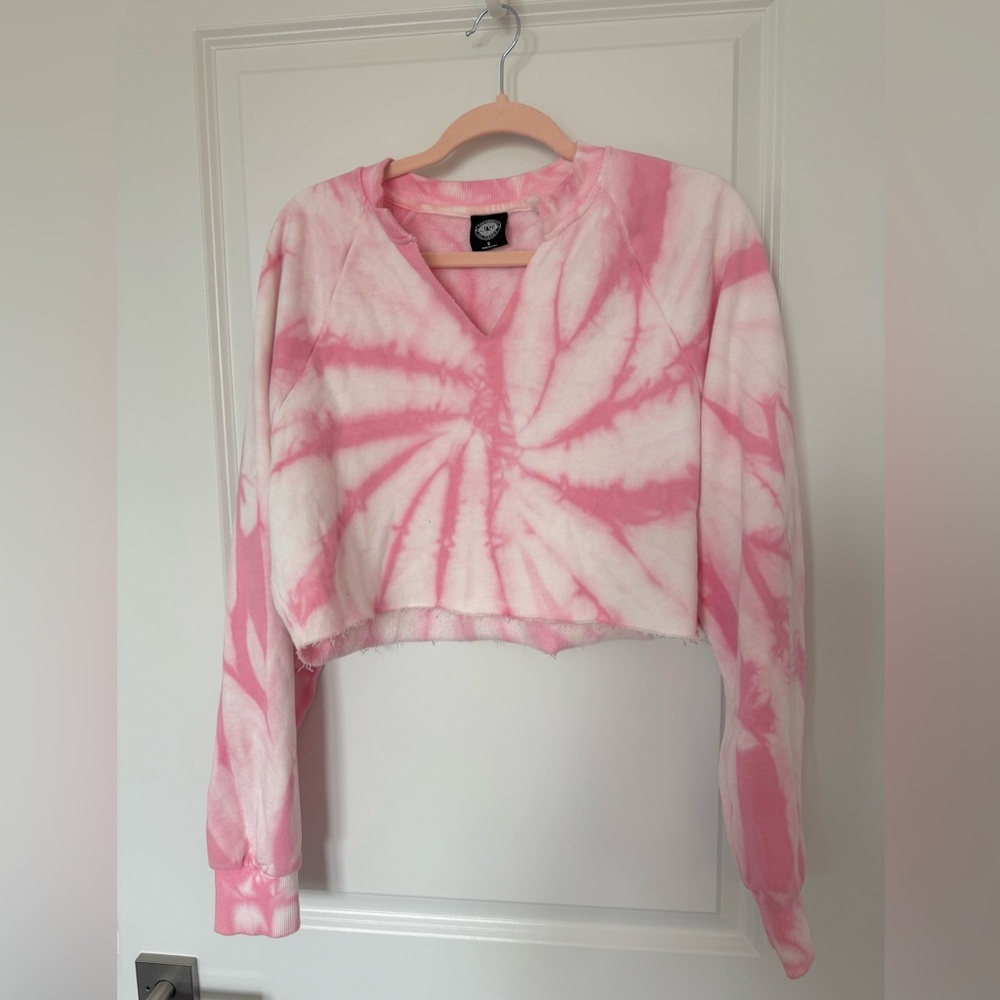 PACSUN Tie Dye Notched Sweatshirt